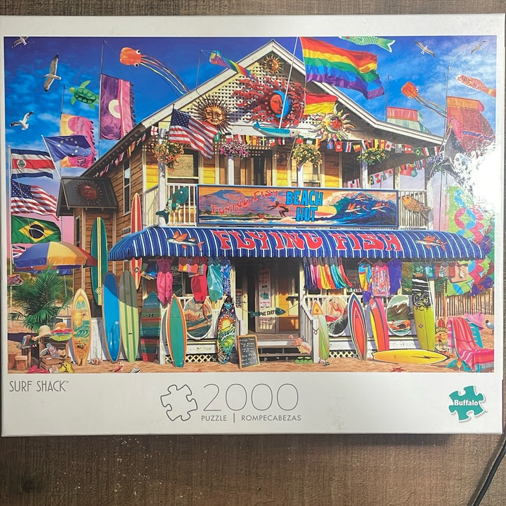 Buffalo David Bitton Vibrant Surf Shack Puzzle Box - Blue & Multicolor